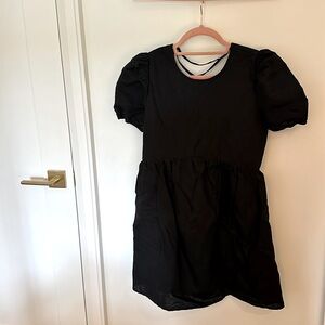 Sunday Beat mini linen tie back dress